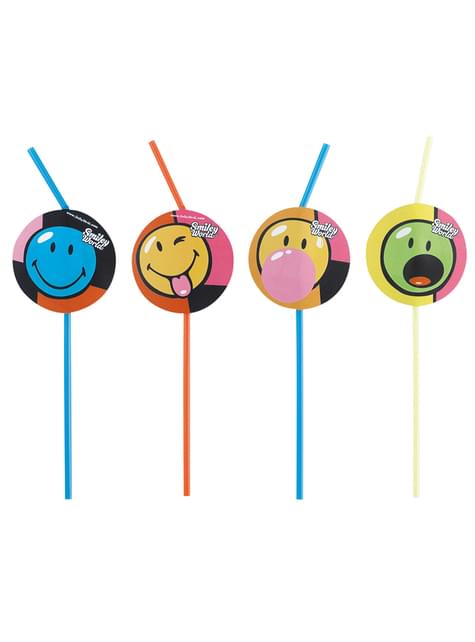 8 pajitas de Smiley Comic - AMSCAN | Funidelia
