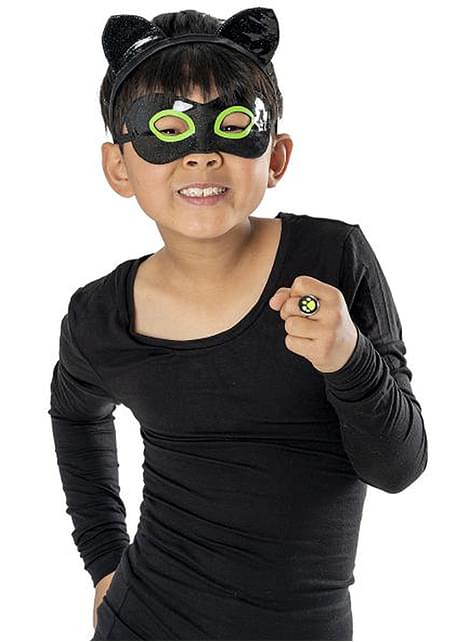 Set de diadema, antifaz y anillo de Cat Noir