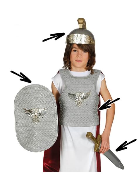 Set romano infantil plateado