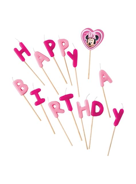 Set Velas Minnie Mouse “Happy Birthday“ - Procos | Funidelia