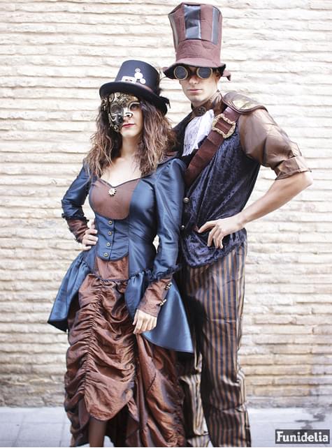 Sombrero steampunk negro con hebilla y plumas para adulto - Boland | Funidelia