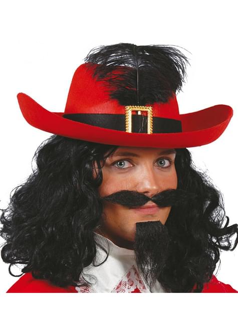 Sombrero de mosquetero rojo