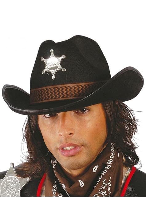 Sombrero de sheriff color negro - Guirca | Funidelia