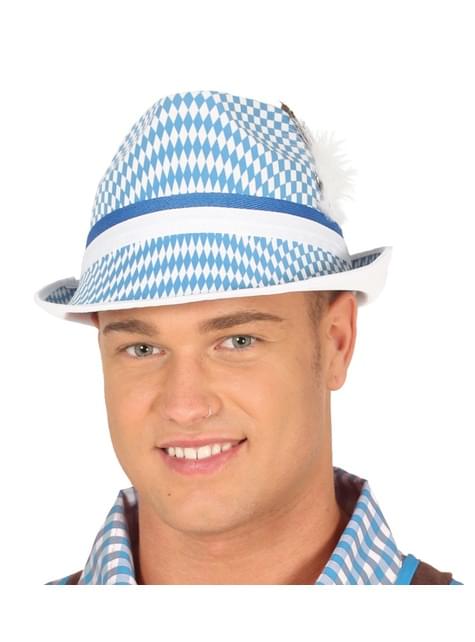 Sombrero oktoberfest blanco y azul para adulto - Guirca | Funidelia