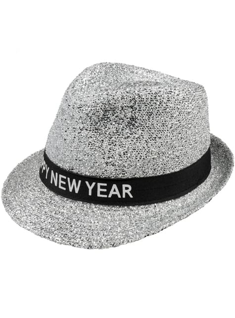 Sombrero plateado Happy New Year para adulto
