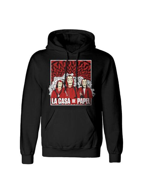 Sudadera La Casa de Papel negra para adulto - Heroes Inc. | Funidelia