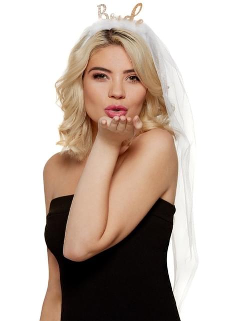 Tiara con velo “Bride“ para mujer - Smiffys | Funidelia