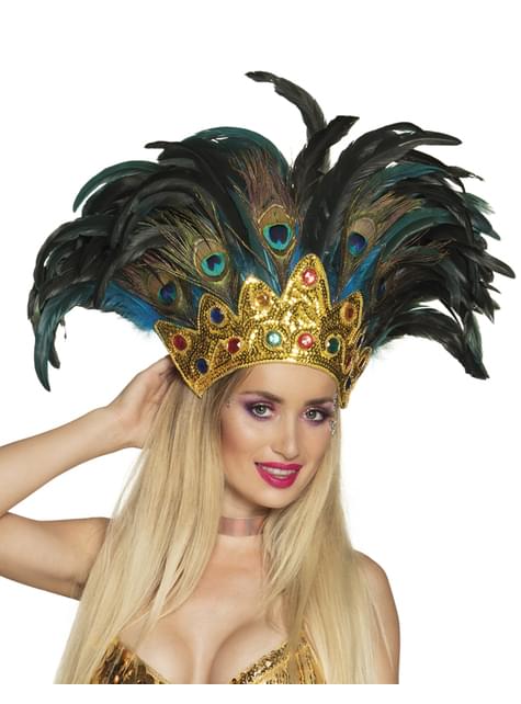 Tocado de pavo real de carnaval para adulto - Boland | Funidelia