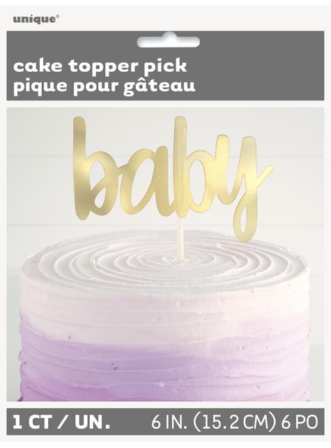 Topper para tarta “Baby“ dorado - Unique | Funidelia