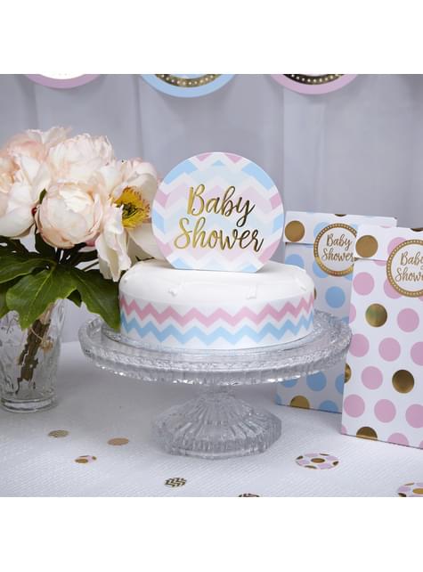 Topper para tarta Baby Shower - Pattern Works Blue - Neviti | Funidelia