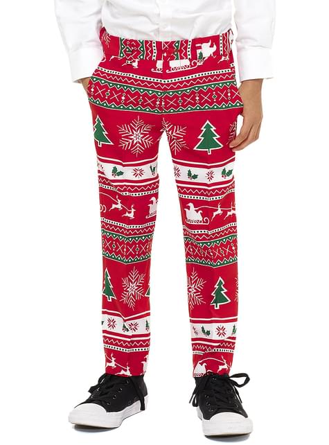 Traje Navideño Rojo “Wonderland“ para niño - Opposuits - Opposuits | Funidelia