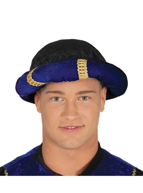 Turbante de paje azul para adulto - Guirca | Funidelia
