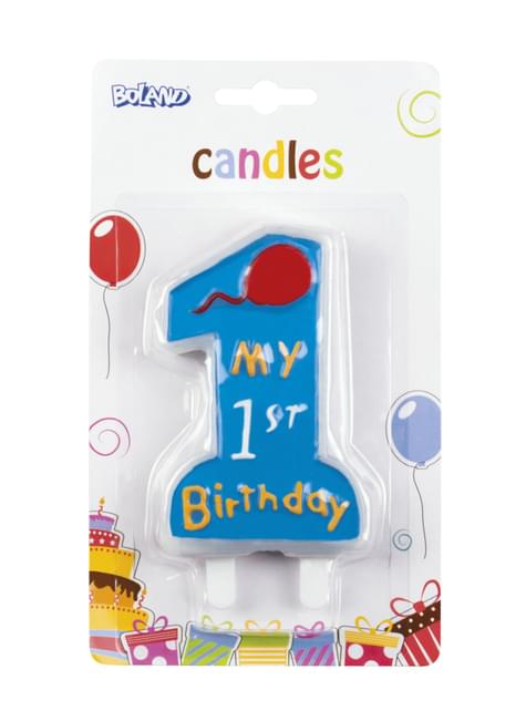 Vela 1 My 1st Birthday azul