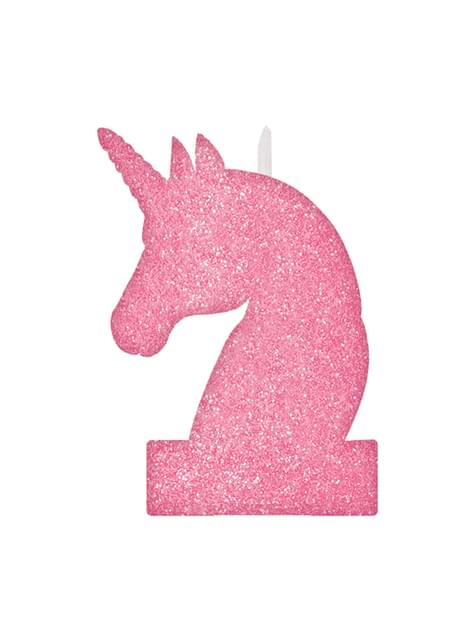 Vela brillante de cuerno de unicornio (8x13cm) - Pretty Unicorn - AMSCAN | Funidelia