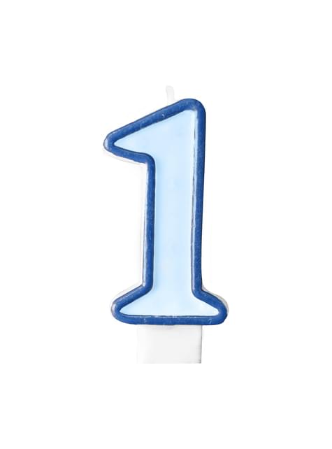 Vela de cumpleaños azul número 1 - Partydeco | Funidelia