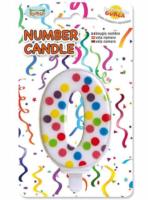 Vela de Cumpleaños Confeti Número 0 - Guirca | Funidelia