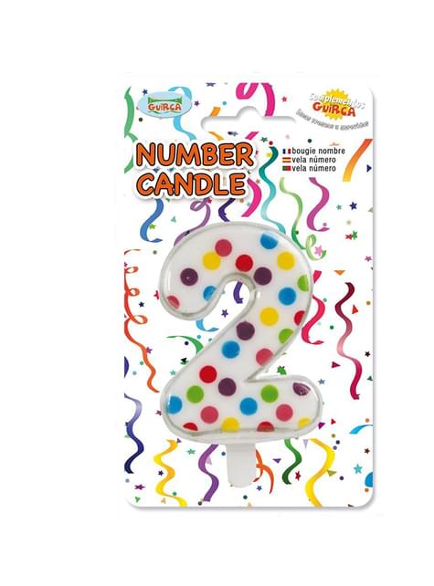 Vela de Cumpleaños Confeti Número 2 - Guirca | Funidelia