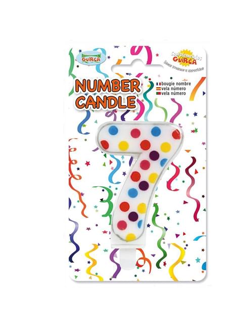 Vela de Cumpleaños Confeti Número 7 - Guirca | Funidelia