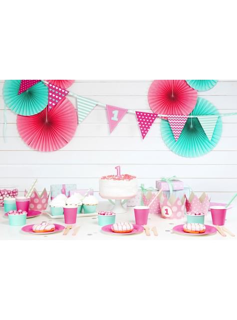 Vela de cumpleaños rosa número 1 - Partydeco | Funidelia