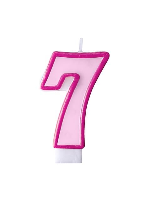 Vela de cumpleaños rosa número 7