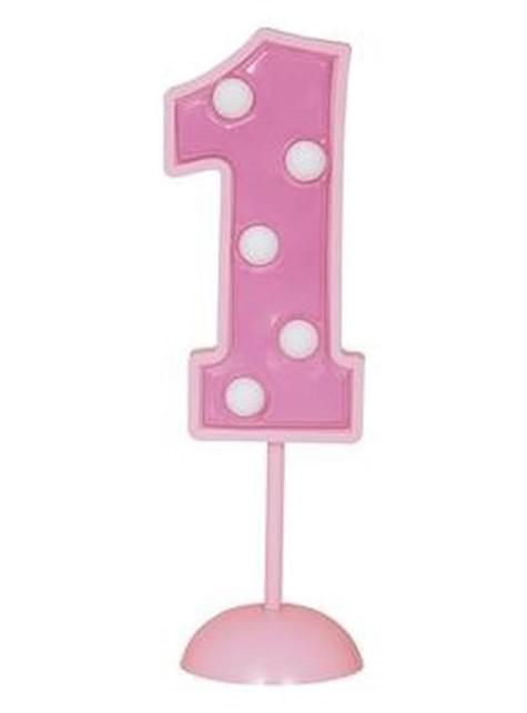 Vela decorativa rosa número 1 - Unique | Funidelia