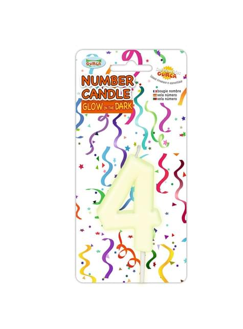 Vela fluorescente Nº 4 de 6 cm - Guirca | Funidelia