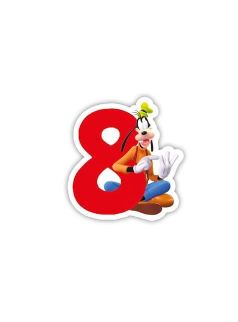 Vela número 8 Mickey Mouse - Clubhouse - Procos | Funidelia