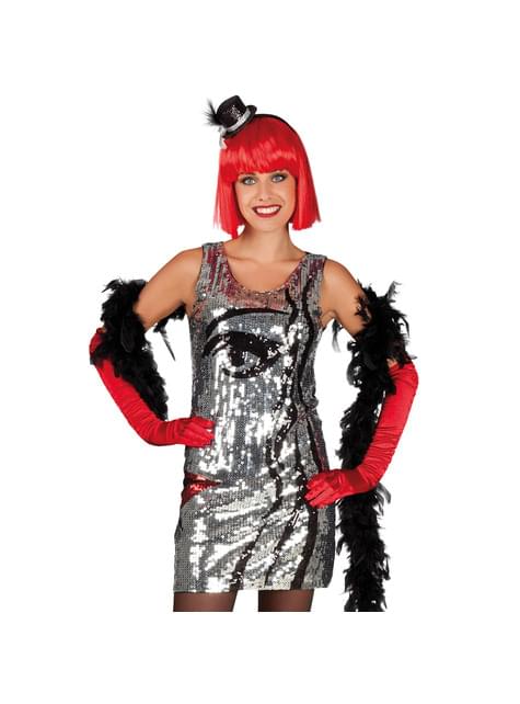 Vestido plateado con rostro de mujer - Boland | Funidelia
