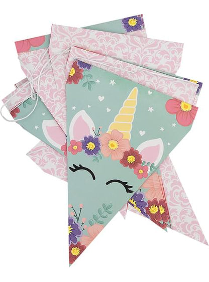 1 guirnalda de banderines de unicornio - Unicorn Flowers - Funiglobal | Funidelia