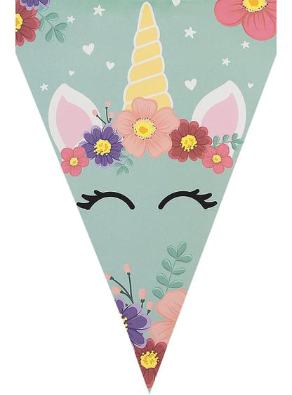 1 guirnalda de banderines de unicornio - Unicorn Flowers - Funiglobal | Funidelia