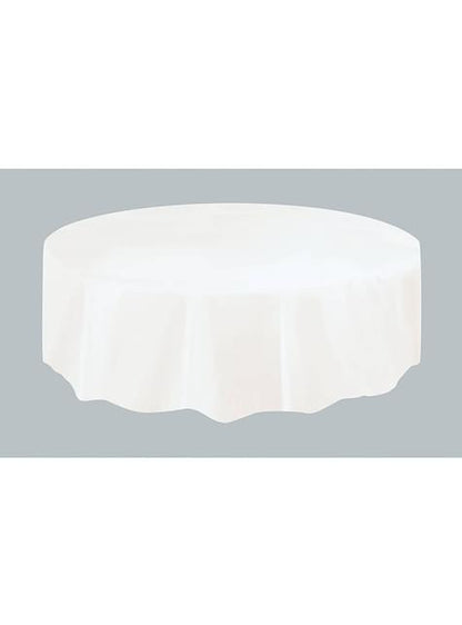 1 Mantel redondo blanco - Línea Colores Básicos - Unique | Funidelia