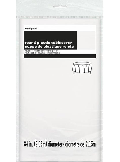 1 Mantel redondo blanco - Línea Colores Básicos - Unique | Funidelia