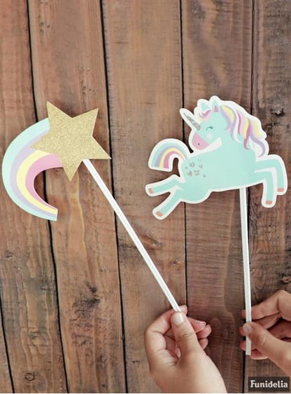 10 complementos variados para photocall de unicornio - Happy Unicorn - Unique | Funidelia