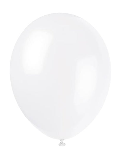 10 globos color blanco (30 cm) - Línea Colores Básicos - Unique | Funidelia