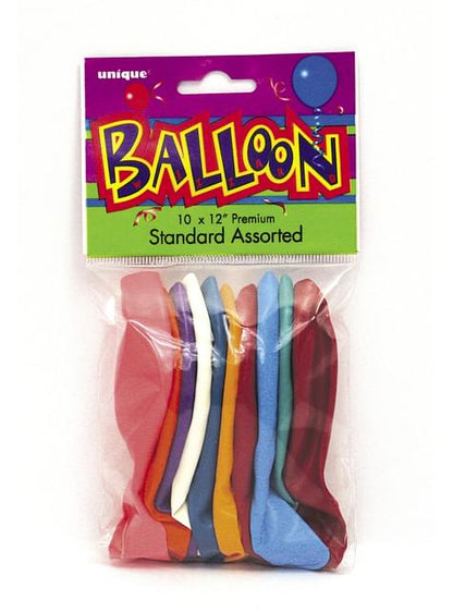 10 globos colores variados (30 cm) - Línea Colores Básicos - Unique | Funidelia