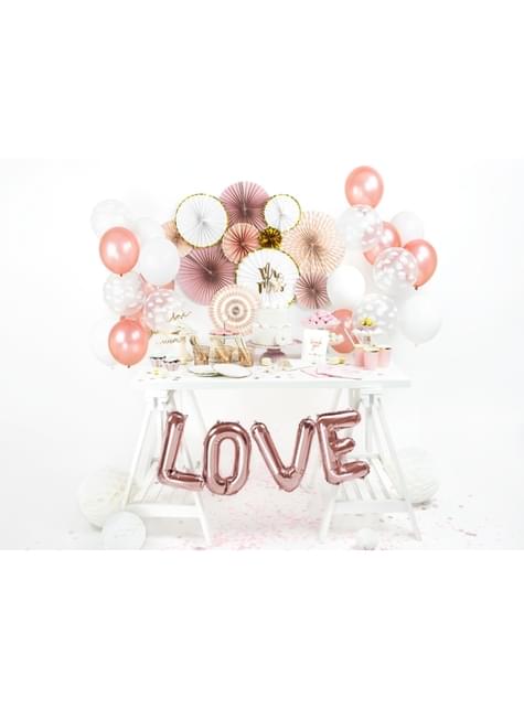 10 globos extra resistentes oro rosa metalizados (30 cm) - Partydeco | Funidelia