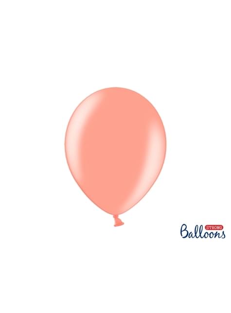10 globos extra resistentes oro rosa metalizados (30 cm) - Partydeco | Funidelia