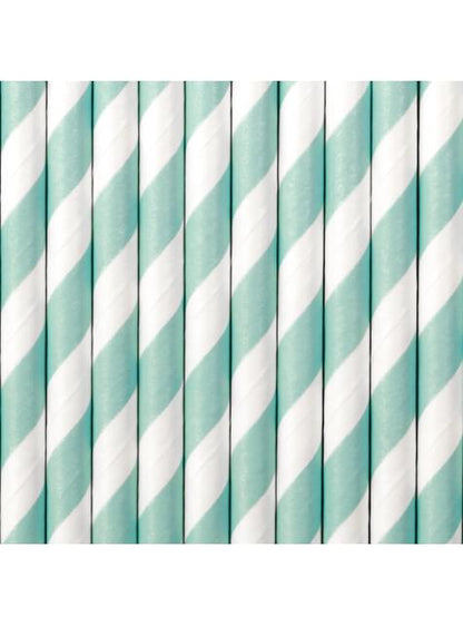 10 pajitas azules cielo de papel - Blue 1st Birthday