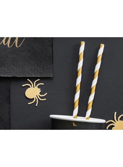 10 pajitas con rayas doradas de papel - Trick or Treat Collection - Partydeco | Funidelia