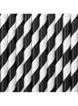 10 pajitas negras con rayas blancas de papel - Pirates Party - Partydeco | Funidelia