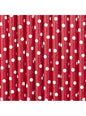 10 pajitas rojas con lunares blancos de papel - Partydeco | Funidelia