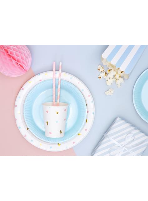 10 pajitas rosas pastel de papel - Unicorn - Partydeco | Funidelia
