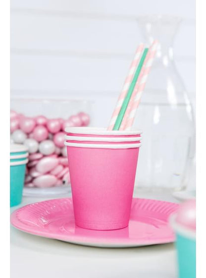 10 pajitas rosas pastel de papel - Unicorn - Partydeco | Funidelia