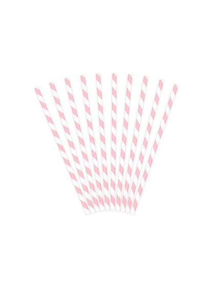 10 pajitas rosas pastel de papel - Unicorn - Partydeco | Funidelia