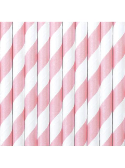 10 pajitas rosas pastel de papel - Unicorn - Partydeco | Funidelia