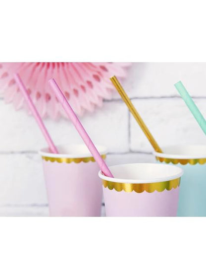 10 pajitas rosas pastel de papel - Partydeco | Funidelia