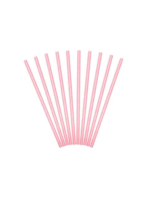 10 pajitas rosas pastel de papel - Partydeco | Funidelia
