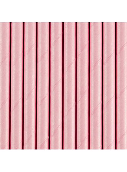 10 pajitas rosas pastel de papel - Partydeco | Funidelia