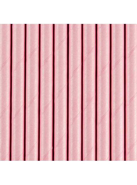 10 pajitas rosas pastel de papel - Partydeco | Funidelia