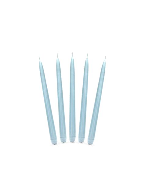 10 velas azul cielo mate (24 cm)